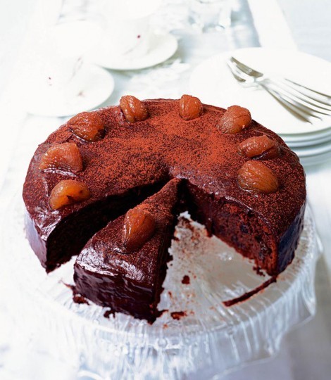 Chocolate rum and raisin torte