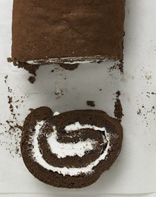 Chocolate-rum Swiss roll