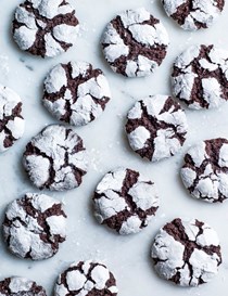 Chocolate rye volcano cookies