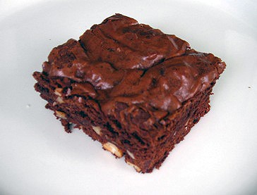 Chocolate satin macadamia brownies
