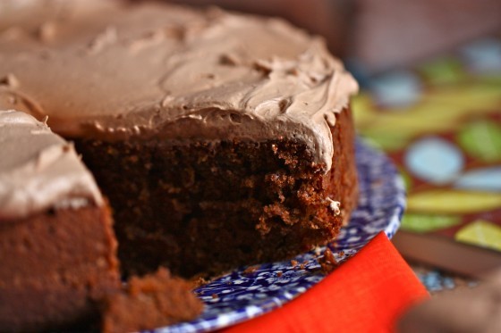 Chocolate spice cake with chocolate cinnamon frosting