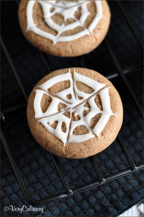 Chocolate spiderweb sugar cookies