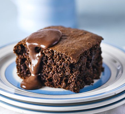 Chocolate sponge with chocolate custard