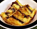 Chocolate spread brioche pudding
