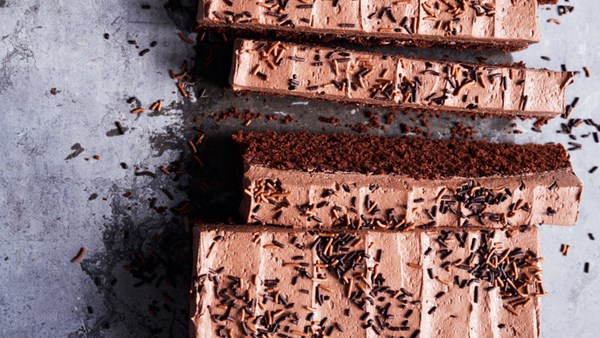 Chocolate-sprinkle slab cake