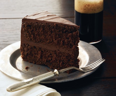 Chocolate stout layer cake with chocolate frosting
