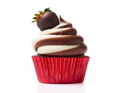Chocolate-strawberry cupcakes