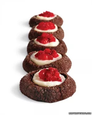 Chocolate-strawberry thumbprints