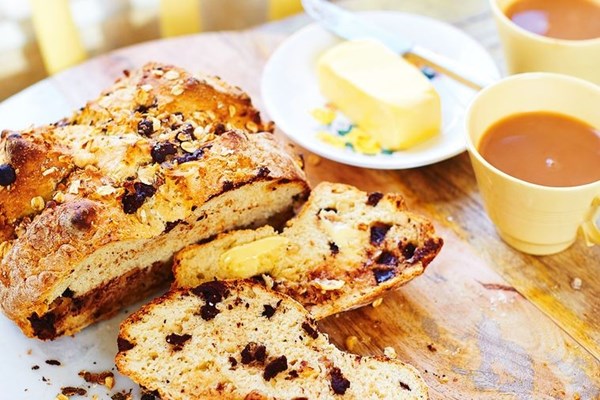 Chocolate-studded soda bread