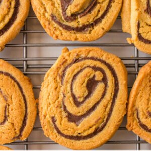 Chocolate swirled peanut butter cookies