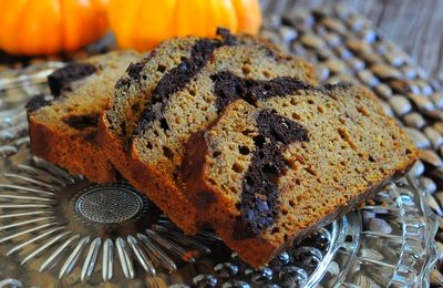 Chocolate swirled pumpkin bread