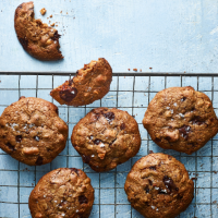 Chocolate, tahini and spelt cookies