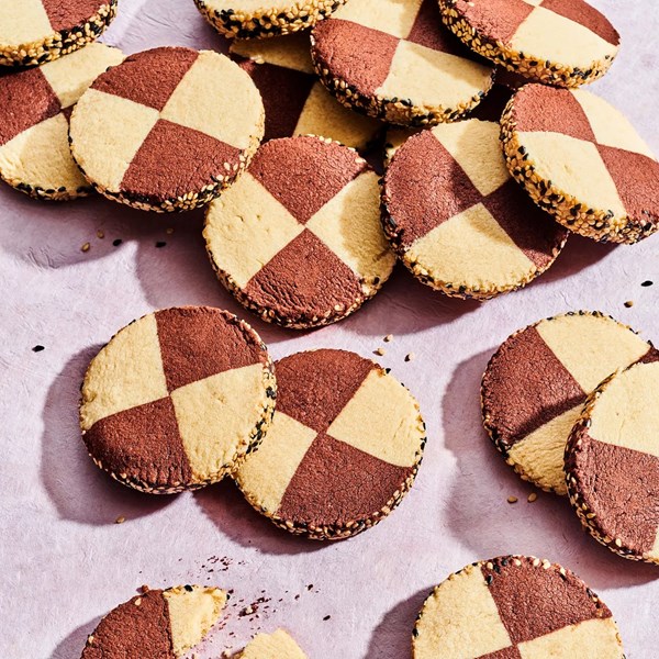 Chocolate-tahini slice-and-bake cookies 