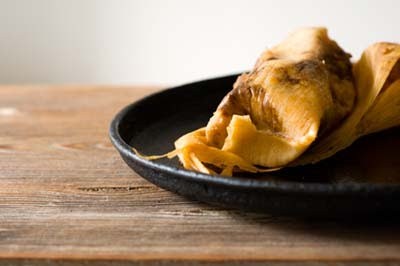 Chocolate tamales with pecans