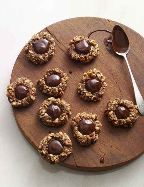 Chocolate thumbprint cookies