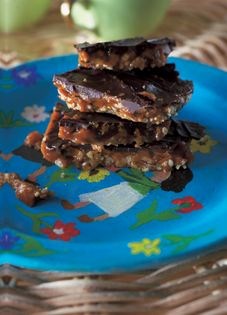 Chocolate toffee nut squares