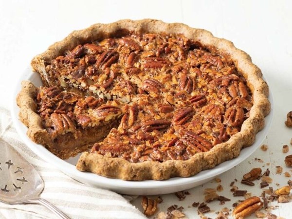 Chocolate toffee pecan pie