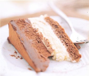 Chocolate truffle cake with ginger sauce