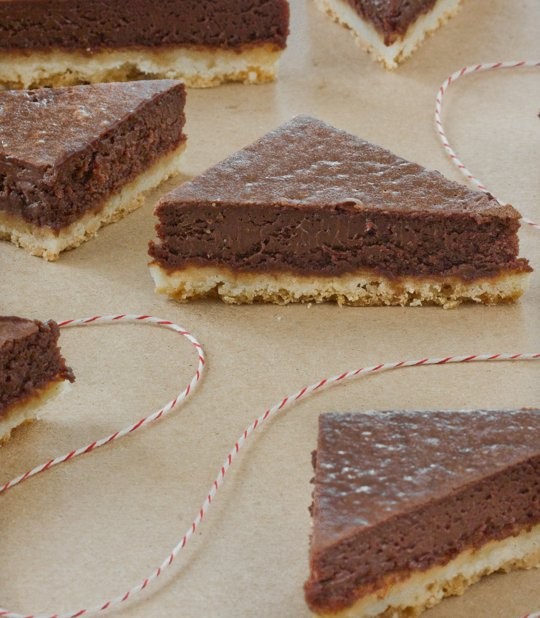 Chocolate truffle shortbread bars
