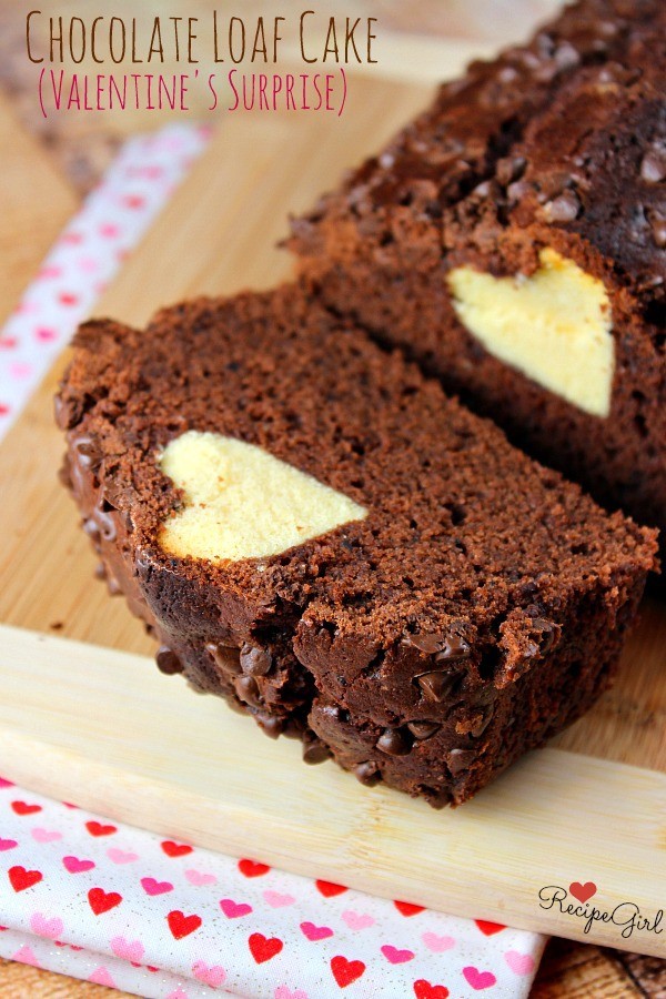 Chocolate Valentine surprise loaf cake