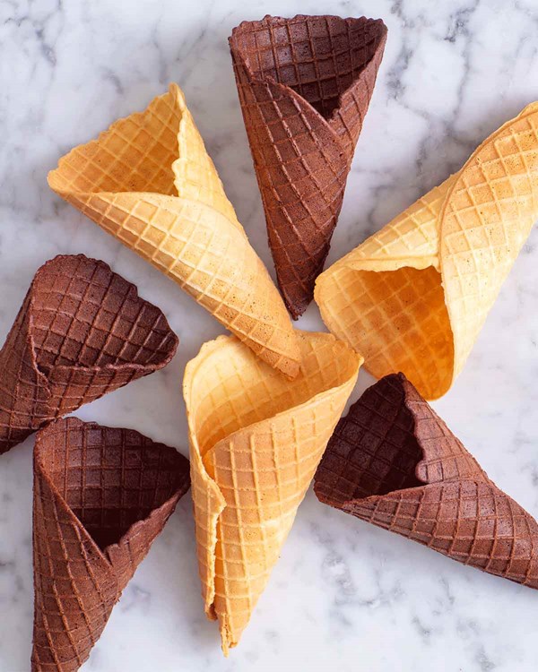 Chocolate waffle cones