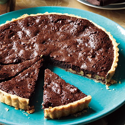 Chocolate walnut tart