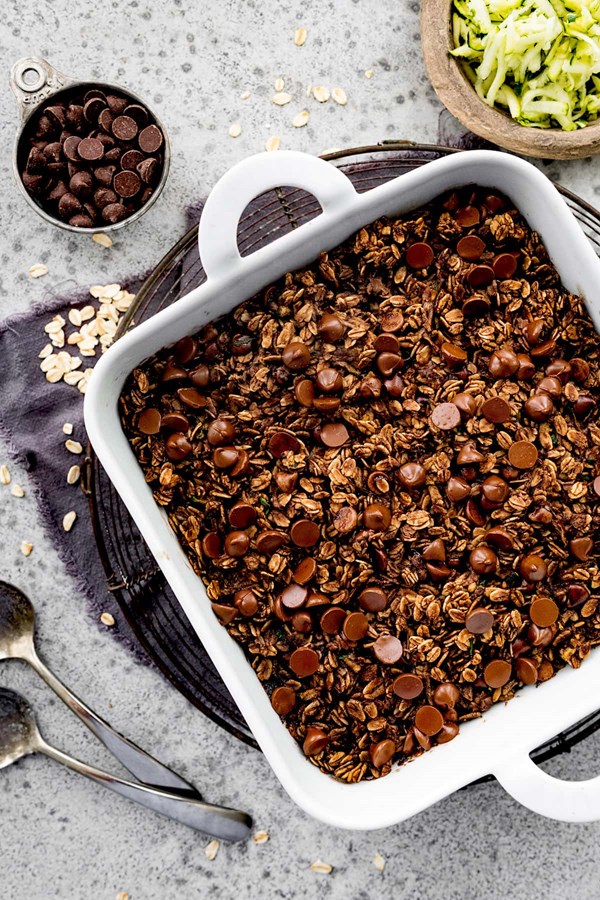 Chocolate zucchini baked oatmeal