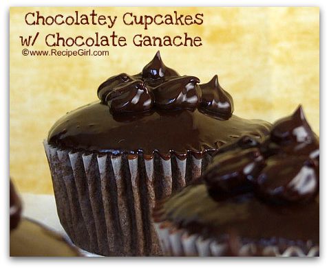 Chocolatey cupcakes dipped in chocolate ganache