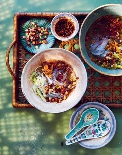 Chongqing hot glass noodle broth (Suan la fen)