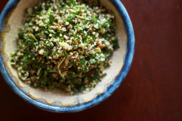 Chopped parsley salad with quinoa, Comte & pumpkin seeds