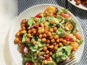 Chopped salad with BBQ chickpeas