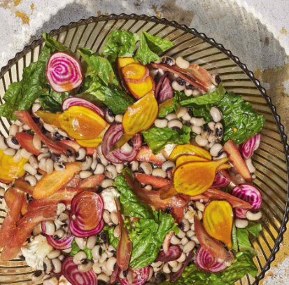 Chopped salad with black-eyed peas & hot sauce vinaigrette