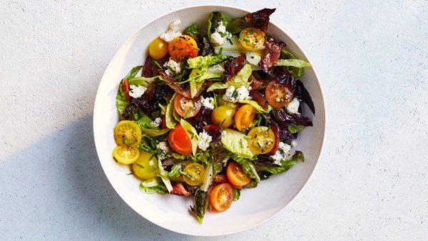 Chopped salad with blue-cheese vinaigrette