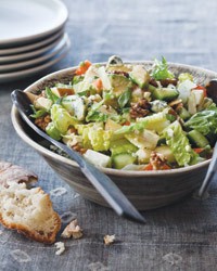 Chopped salad with blue cheese dressing
