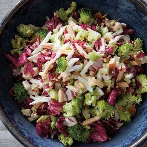 Chopped salad with broccoli, egg & radicchio