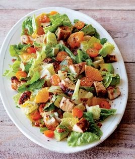 Chopped salad with chicken, citrus, and avocado