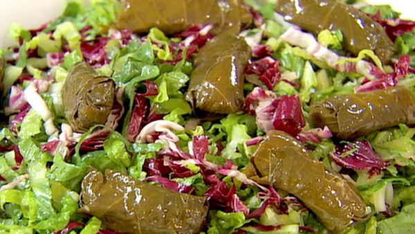 Chopped salad with lemon and dill