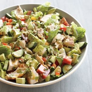 Chopped salad with lemon-chipotle dressing