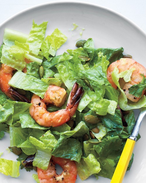 Chopped salad with shrimp and lime-buttermilk dressing