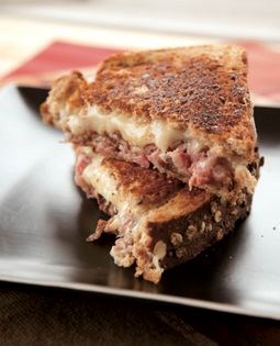Chopped steak grilled cheese