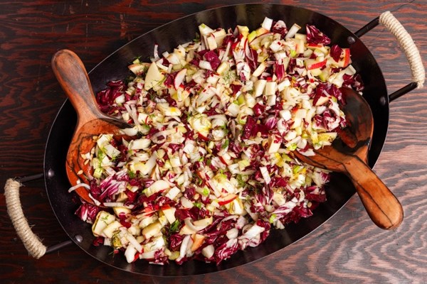 Chopped winter salad with Meyer lemon vinaigrette