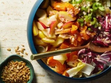 Chopped winter salad with Meyer lemon vinaigrette 