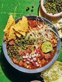 Chorizo & pea pozole