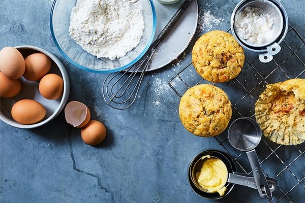 Chorizo & smoked mozzarella muffins