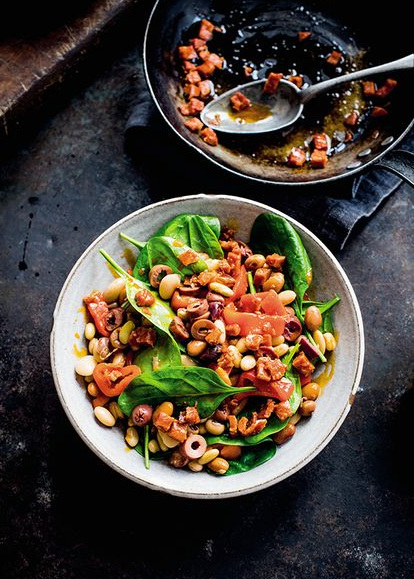 Chorizo and bean salad