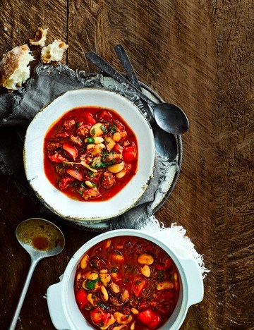Chorizo and butter bean stew