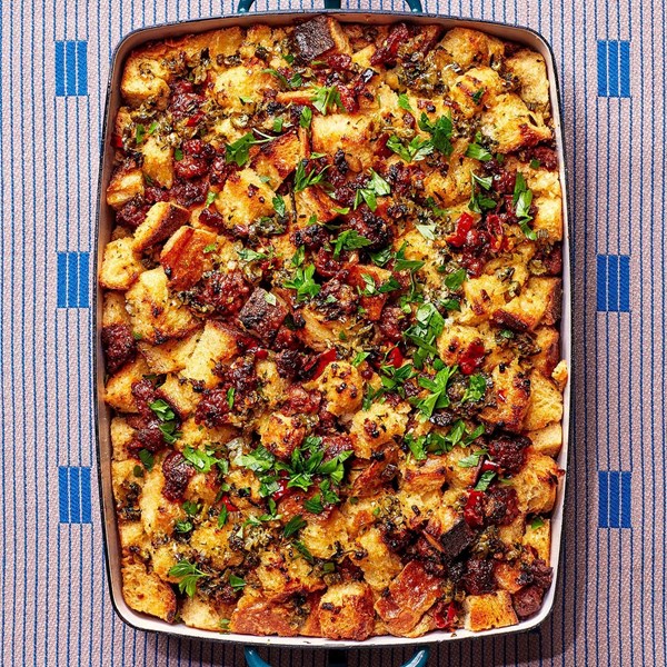 Chorizo and Calabrian chile stuffing 