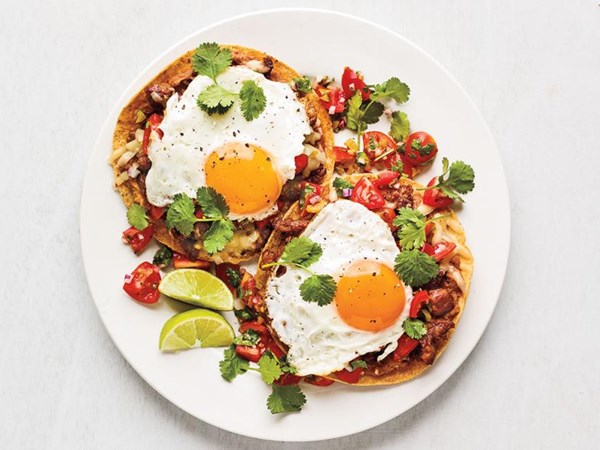 Chorizo and egg tostadas