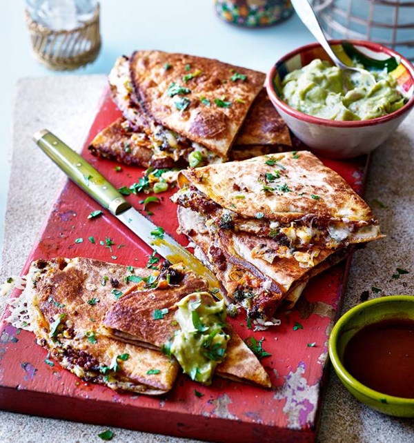 Chorizo and jalapeno quesadillas