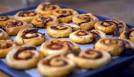 Chorizo and lemongrass puff pastry scrolls